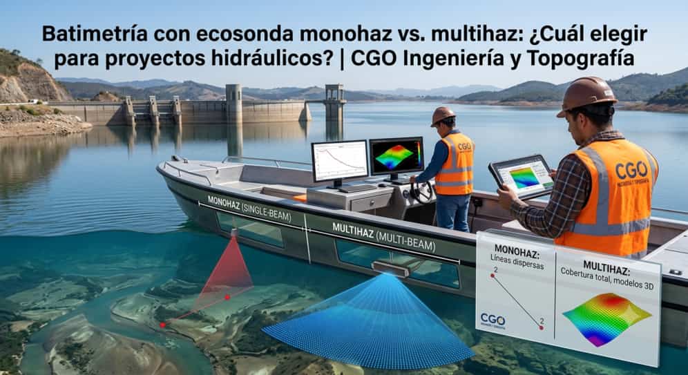 Batimetría con ecosonda monohaz vs. multihaz: ¿Cuál es la tecnología adecuada para tu proyecto hidráulico?