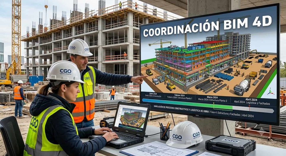Coordinación BIM 4D: simulación de procesos constructivos y logística de obra en proyectos viales e industriales