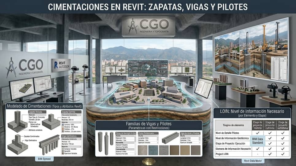 Cimentaciones en Revit: Zapatas, Vigas y Pilotes