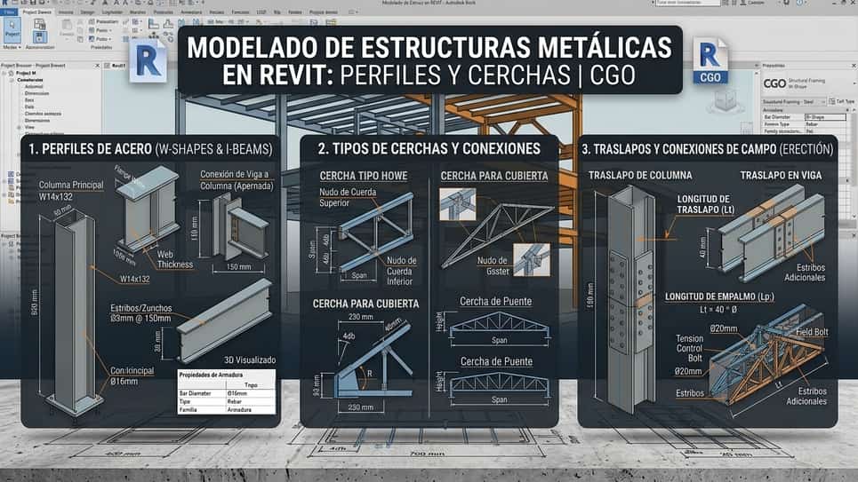 Modelado de Estructuras Metálicas en Revit: Perfiles y Cerchas